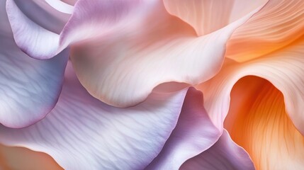 Poster - Delicate Pastel Flower Petals Softly Curve