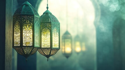 Poster - Ornate Lanterns Illuminate Festive Ramadan Atmosphere