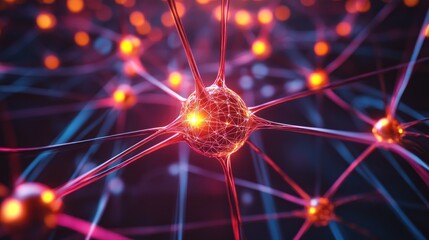 Poster - Illuminated Neural Network Connections Complex Intertwined Structure