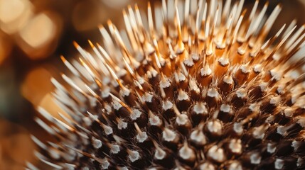Poster - Close Up of a Spiky Brown Flower Seed Head