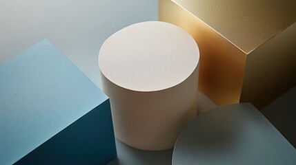 Aufkleber - Abstract Geometric Shapes in Neutral Colors