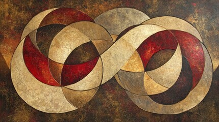 Poster - Abstract Intertwined Curves in Earthy Tones