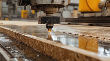 Poster - Industrial CNC Machine Carving Wood With Water Cooling
