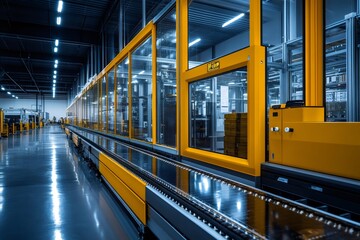 Aufkleber - Modern conveyor belt system automating production in factory