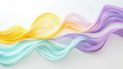 Wall Mural - Pastel colored fabric waves flowing gracefully