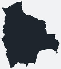 Poster - bolivia map. just a simple border map. shape of the country. flat blank bolivia outline. vector boun