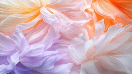 Aufkleber - Pastel Fabric Flowers Softly Arranged In Layers