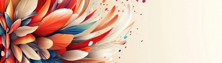 Wall Mural - Abstract Colorful Feathers Artistic Floral Design