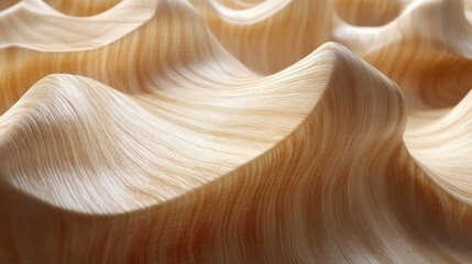 Poster - Abstract Wood Sculpture With Wavelike Forms