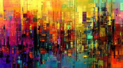 Poster - Abstract Colorful Geometric Digital Art Piece