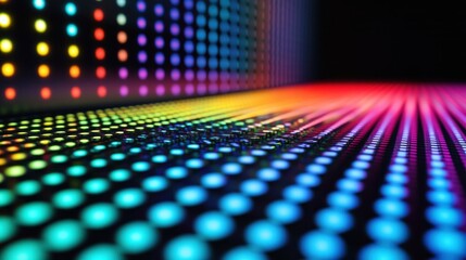 Poster - Colorful LED Lights Create Vibrant Abstract Pattern