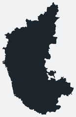 Poster - karnataka map. just a simple border map. shape of the state. flat blank karnataka outline. vector bo