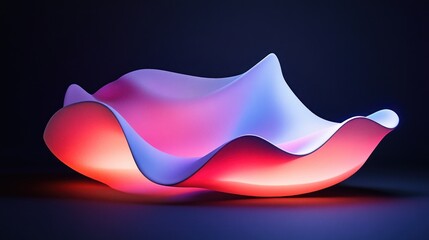 Aufkleber - Abstract glowing pink and blue wave form sculpture