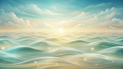Wall Mural - Serene Ocean Waves at Sunrise A Dreamlike Seascape with Gentle Undulations and Soft Golden Light