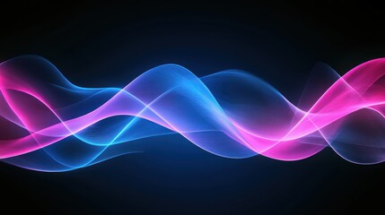 Aufkleber - Abstract Pink Blue Neon Wave Light Design