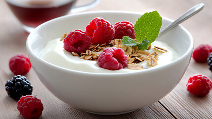 Wall Mural -  serene breakfast with yogurt and granola