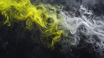 Aufkleber - abstract swirling yellow and white paint on black