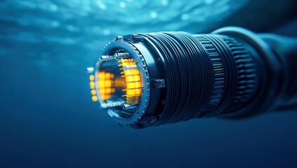 Poster - Submarine Fiber Optic Cable Underwater Close-Up