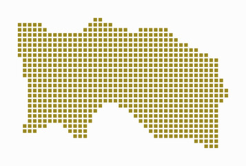 Poster - Jersey dotted map. Digital style map of the country on white background. Jersey shape with square dots. Colored dots style. Large size squares. Creative vector illustration.