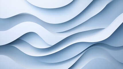 Poster - Abstract Blue Wavy Paper Layers Design