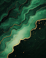 Wall Mural - A futuristic resin flow in soft jade green, alive with tiny glowing gold sparks drifting in sync