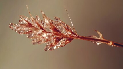 Poster - Frozen plant seed head displays delicate ice crystals