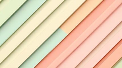 Poster - Abstract Diagonal Pastel Stripes Design