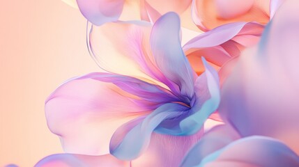 Aufkleber - Pastel Flower Petals Softly Intertwined