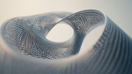 Poster - Abstract Swirling Metal Grid Structure Design