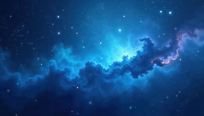 Wall Mural - Subtle swirling nebula texture, deep azure hues, abstract blue, universe, gradient