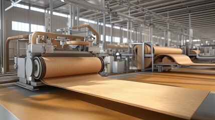 Poster - Industrial Factory Wood Veneer Production Line
