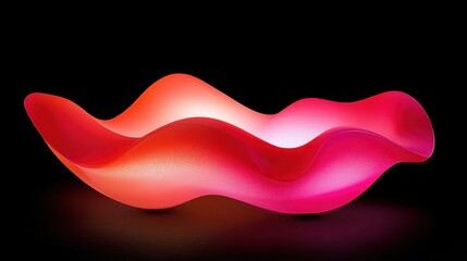 Aufkleber - Illuminated Red Organic Form Sculpture Design