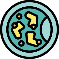 Poster - Petri dish containing bacteria colonies growing in a nutrient medium, used for scientific research and analysis