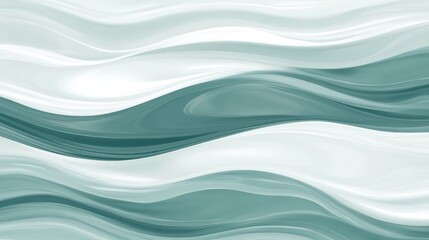 Poster - Abstract Teal and White Wave Pattern Design