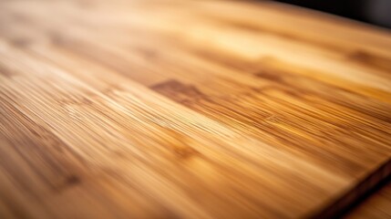 Poster - Close up view of a smooth bamboo cutting board