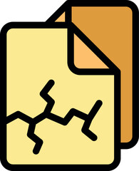 Poster - Two damaged documents with cracks, representing data loss, file corruption, or system error