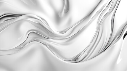 Wall Mural - Abstract White Liquid Swirling Design