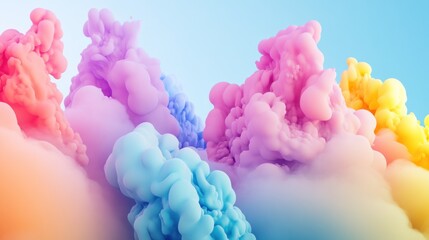 Aufkleber - Abstract Pastel Color Ink Clouds Swirling In Water