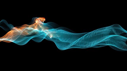 Aufkleber - abstract blue and orange wave design