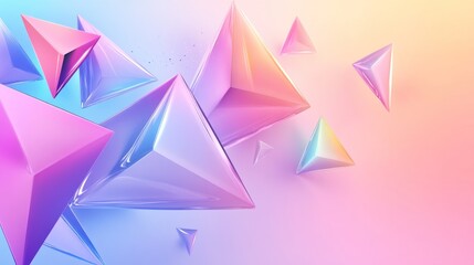 Aufkleber - Abstract Pastel Triangular Geometric Shapes Design