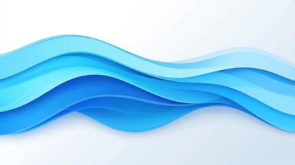 Aufkleber - Abstract Blue Waves Flowing Design