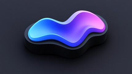 Poster - Abstract Blue Purple Wave Form Design