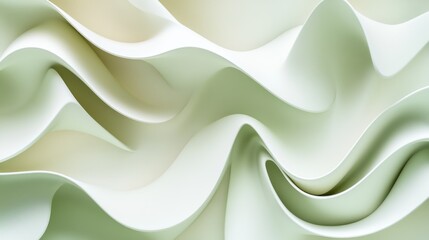 Aufkleber - Abstract White Green Wave Pattern Design