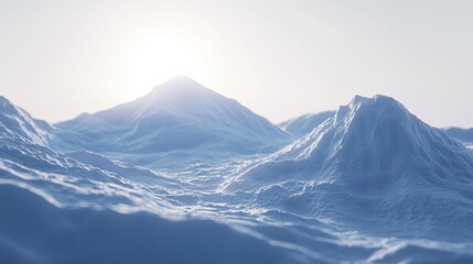 Poster - Serene Blue Mountains Under a Bright Sun