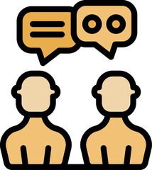 Poster - Two people chatting using an online chat app with speech bubbles indicating ongoing conversation