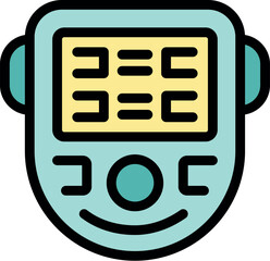 Poster - Portable electronic pocket translator device converting text showing different languages for easy communication