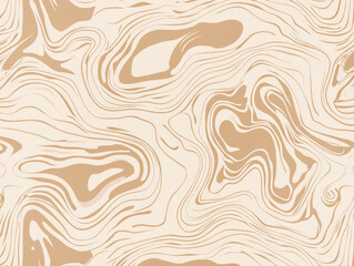 Aufkleber - abstract cream and beige wavy pattern with fluid lines creating seamless texture. design features or