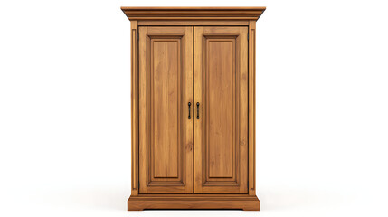 Wall Mural - A wooden cabinet with two doors and two handles