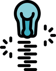Poster - Light bulb with motion trails symbolizing fast thinking, quick ideas, and innovative solutions
