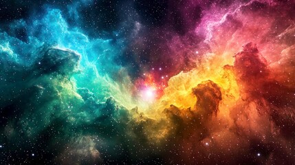 Wall Mural - cosmic canvas: a vibrant nebula in deep space, showcasing the breathtaking beauty of celestial forma